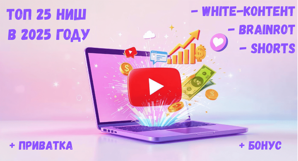 Изображение [iTeacher] Топ 25 горячих ниш YouTube в 2025 году! White-контент. Brainrot. Залипательные Shorts (2025)