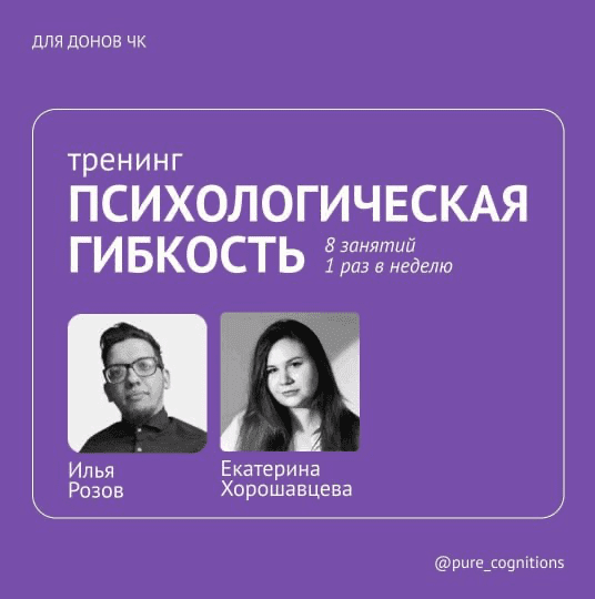 Изображение [Илья Розов, Екатерина Хорошавцева] Тренинг психологической гибкости по протоколу Кевина Полка (2024)