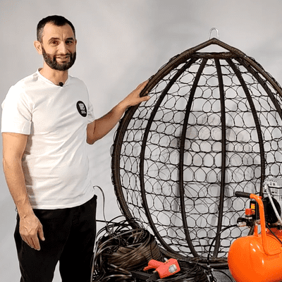 Изображение [Левон Мачкалян] [Ротанг] Подвесное кресло капля (2025)