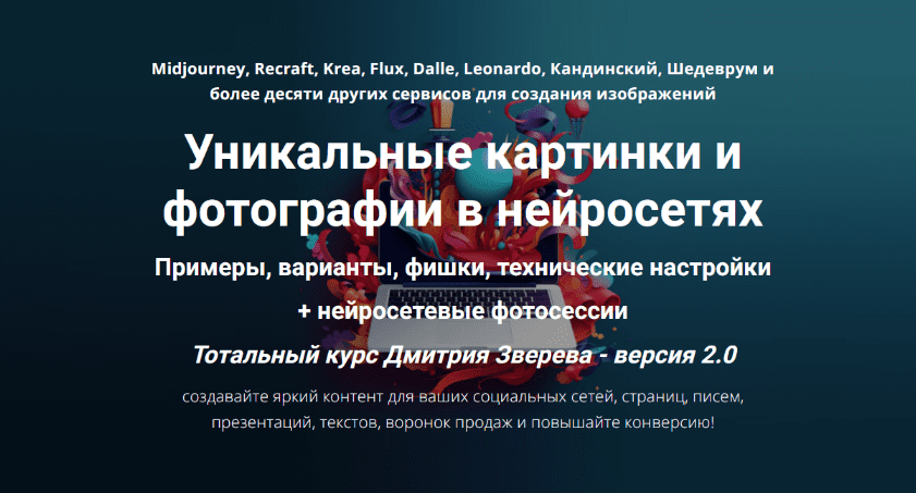 Изображение [Дмитрий Зверев] Тотальный курс по картинкам в нейросетях 2.0. Тариф Полная версия (2025)