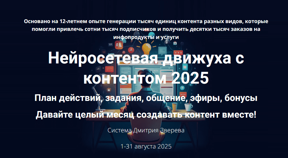 Изображение [Дмитрий Зверев] Нейросетевая движуха с контентом. Стандарт участие в Движухе (2025)