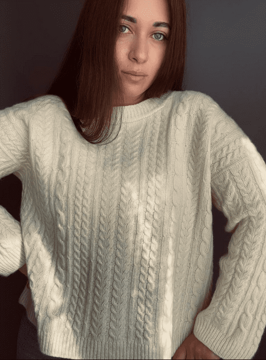 Изображение [Карина Шахрай] [Karina_vyazhet] Джемпер Косички (2025)