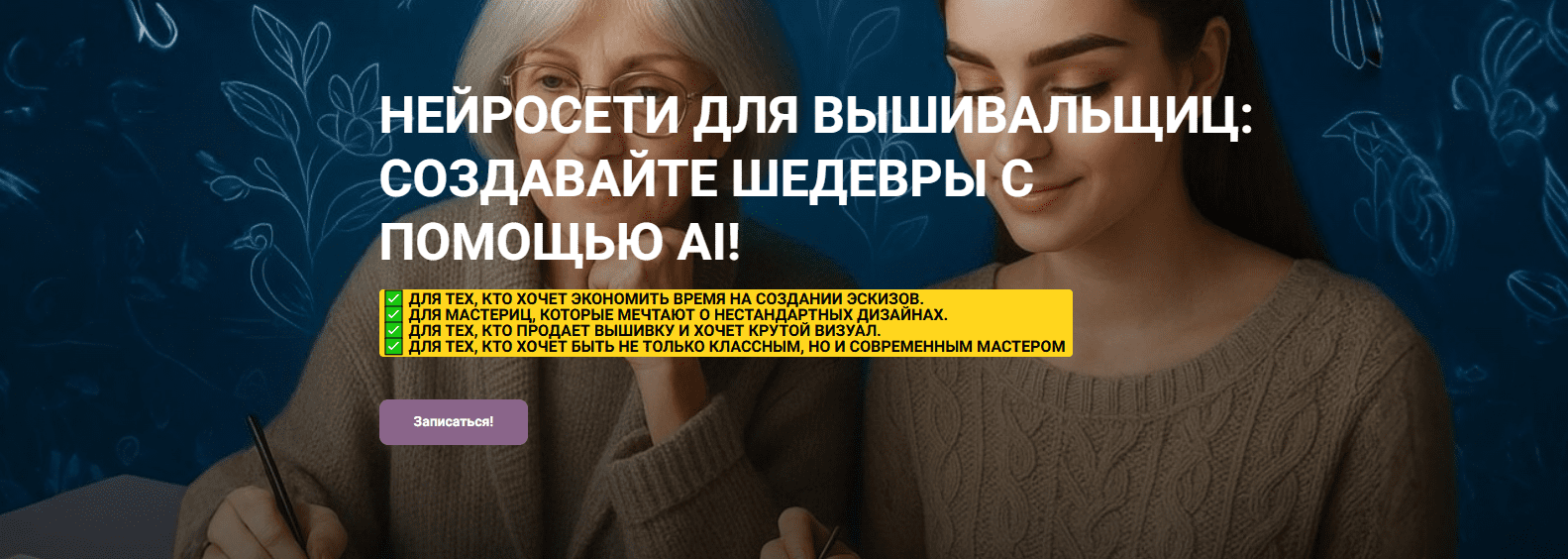 Изображение [Вышивка] Алена Самойлова ― Нейросети для вышивальщиц. Создавайте шедевры с помощью AI (2025)