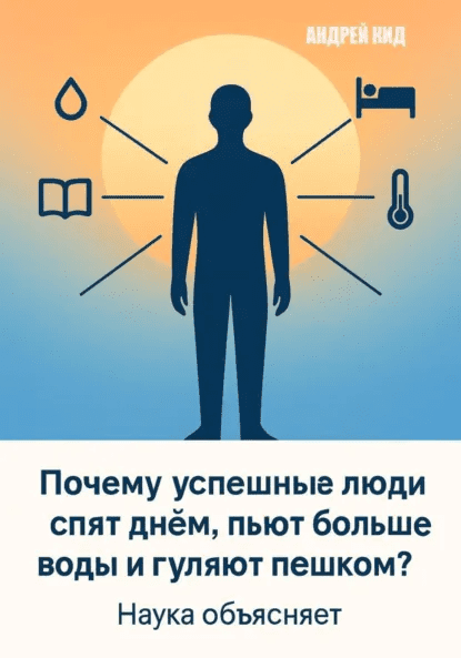 Изображение [Андрей Кид] Почему успешные люди спят днём, пьют больше воды и гуляют пешком? Наука объясняет (2025)