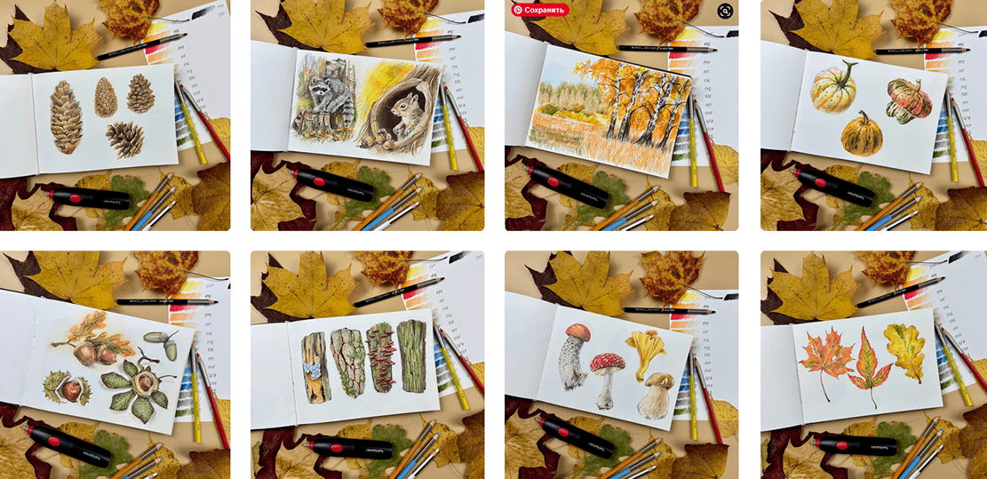 Изображение [Дарья Долгополова] [DariArt] Текстуры карандашами. Осень (2025)