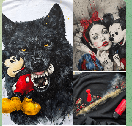 Изображение [Роспись по ткани] Даша Лисенкова ― Красная шапочка, белоснежка, волк (2025)