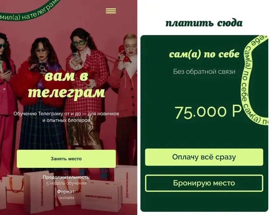 Изображение Вам в телеграм. Тариф Сама по себе (Эля Филин)